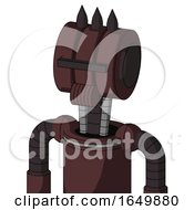 Purple Droid With Multi Toroid Head And Speakers Mouth And Black Visor Cyclops And Three Dark Spikes