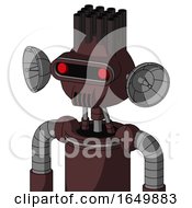 Purple Droid With Rounded Head And Speakers Mouth And Visor Eye And Pipe Hair