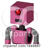 Pink Robot With Box Head And Dark Tooth Mouth And Cyclops Eye