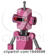 Pink Robot With Cylinder Head And Toothy Mouth And Visor Eye And Single Antenna