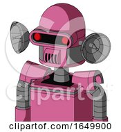 Pink Robot With Dome Head And Speakers Mouth And Visor Eye