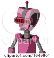 Pink Robot With Droid Head And Sad Mouth And Visor Eye And Single Led Antenna