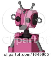 Pink Robot With Multi-Toroid Head And Dark Tooth Mouth And Red Eyed And Double Antenna