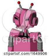 Pink Robot With Multi-Toroid Head And Pipes Mouth And Angry Eyes And Double Led Antenna
