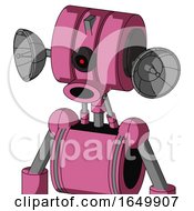 Pink Robot With Multi-Toroid Head And Round Mouth And Black Cyclops Eye