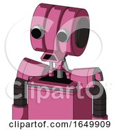 Pink Robot With Multi-Toroid Head And Sad Mouth And Two Eyes