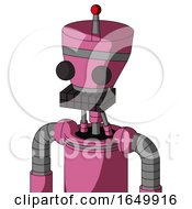 Pink Robot With Vase Head And Keyboard Mouth And Two Eyes And Single Led Antenna