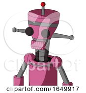 Pink Robot With Vase Head And Toothy Mouth And Two Eyes And Single Led Antenna