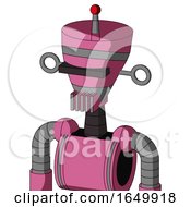 Pink Robot With Vase Head And Vent Mouth And Black Visor Cyclops And Single Led Antenna