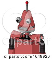 Pinkish Mech With Cone Head And Square Mouth And Two Eyes And Single Led Antenna