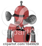 Pinkish Mech With Dome Head And Speakers Mouth And Black Visor Cyclops And Single Antenna