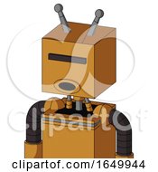 Peach Droid With Box Head And Round Mouth And Black Visor Cyclops And Double Antenna