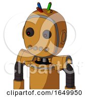 Peach Droid With Bubble Head And Pipes Mouth And Red Eyed And Wire Hair