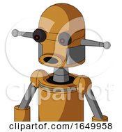 Peach Droid With Dome Head And Round Mouth And Red Eyed
