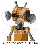 Peach Droid With Multi Toroid Head And Vent Mouth And Visor Eye And Double Antenna