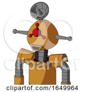 Peach Droid With Rounded Head And Happy Mouth And Cyclops Compound Eyes And Radar Dish Hat