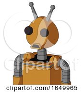Peach Droid With Rounded Head And Sad Mouth And Two Eyes And Double Antenna