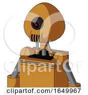 Peach Droid With Rounded Head And Speakers Mouth And Black Cyclops Eye