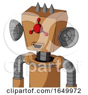 Peach Mech With Box Head And Happy Mouth And Cyclops Compound Eyes And Three Spiked
