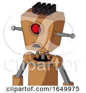 Peach Mech With Box Head And Sad Mouth And Cyclops Eye And Pipe Hair
