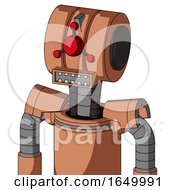 Peach Robot With Multi Toroid Head And Square Mouth And Cyclops Compound Eyes
