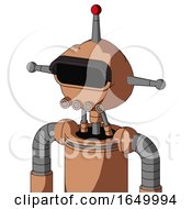 Peach Robot With Rounded Head And Pipes Mouth And Black Visor Eye And Single Led Antenna