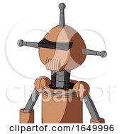 Peach Robot With Rounded Head And Speakers Mouth And Black Visor Cyclops And Single Antenna