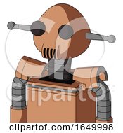 Peach Robot With Rounded Head And Speakers Mouth And Two Eyes