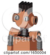Peach Robot With Rounded Head And Two Eyes And Pipe Hair