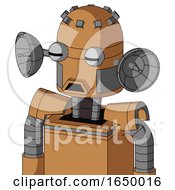 Peach Mech With Dome Head And Sad Mouth And Two Eyes