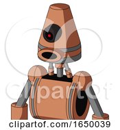 Peach Robot With Cone Head And Round Mouth And Black Cyclops Eye