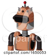 Peach Robot With Dome Head And Black Visor Eye And Single Led Antenna