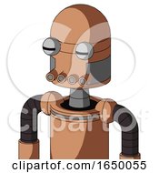 Peach Robot With Dome Head And Pipes Mouth And Two Eyes
