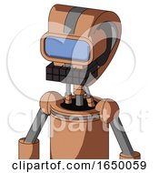 Peach Robot With Droid Head And Keyboard Mouth And Large Blue Visor Eye