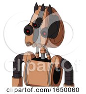Peach Robot With Droid Head And Pipes Mouth And Three Eyed And Three Dark Spikes