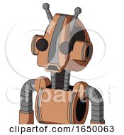 Peach Robot With Droid Head And Sad Mouth And Two Eyes And Double Antenna