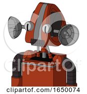 Orange Robot With Droid Head And Dark Tooth Mouth And Two Eyes