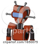 Orange Robot With Droid Head And Large Blue Visor Eye And Double Antenna