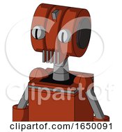 Orange Robot With Multi Toroid Head And Vent Mouth And Two Eyes