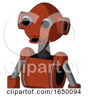 Orange Robot With Rounded Head And Sad Mouth And Two Eyes