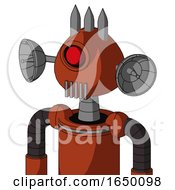 Orange Robot With Rounded Head And Vent Mouth And Cyclops Eye And Three Spiked