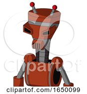 Orange Robot With Vase Head And Speakers Mouth And Angry Eyes And Double Led Antenna
