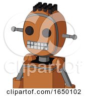 Orange Droid With Bubble Head And Keyboard Mouth And Two Eyes And Pipe Hair