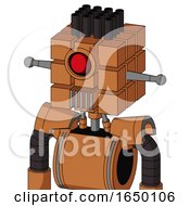 Orange Droid With Cube Head And Vent Mouth And Cyclops Eye And Pipe Hair