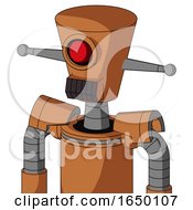 Orange Droid With Cylinder Conic Head And Dark Tooth Mouth And Cyclops Eye