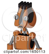 Orange Droid With Droid Head And Sad Mouth And Two Eyes And Pipe Hair