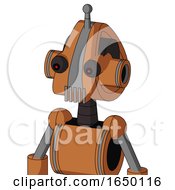 Orange Droid With Droid Head And Vent Mouth And Red Eyed And Single Antenna