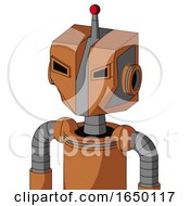 Orange Droid With Mechanical Head And Angry Eyes And Single Led Antenna