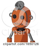 Orange Mech With Bubble Head And Pipes Mouth And Two Eyes And Radar Dish Hat