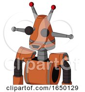 Orange Mech With Cone Head And Happy Mouth And Two Eyes And Double Led Antenna
